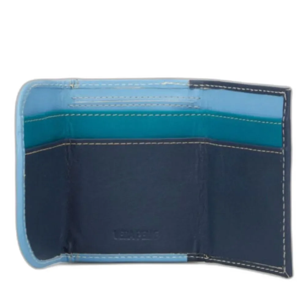 Blue Mini Wallet - Genuine Leather - Made in Italy - Picture 3 of 8